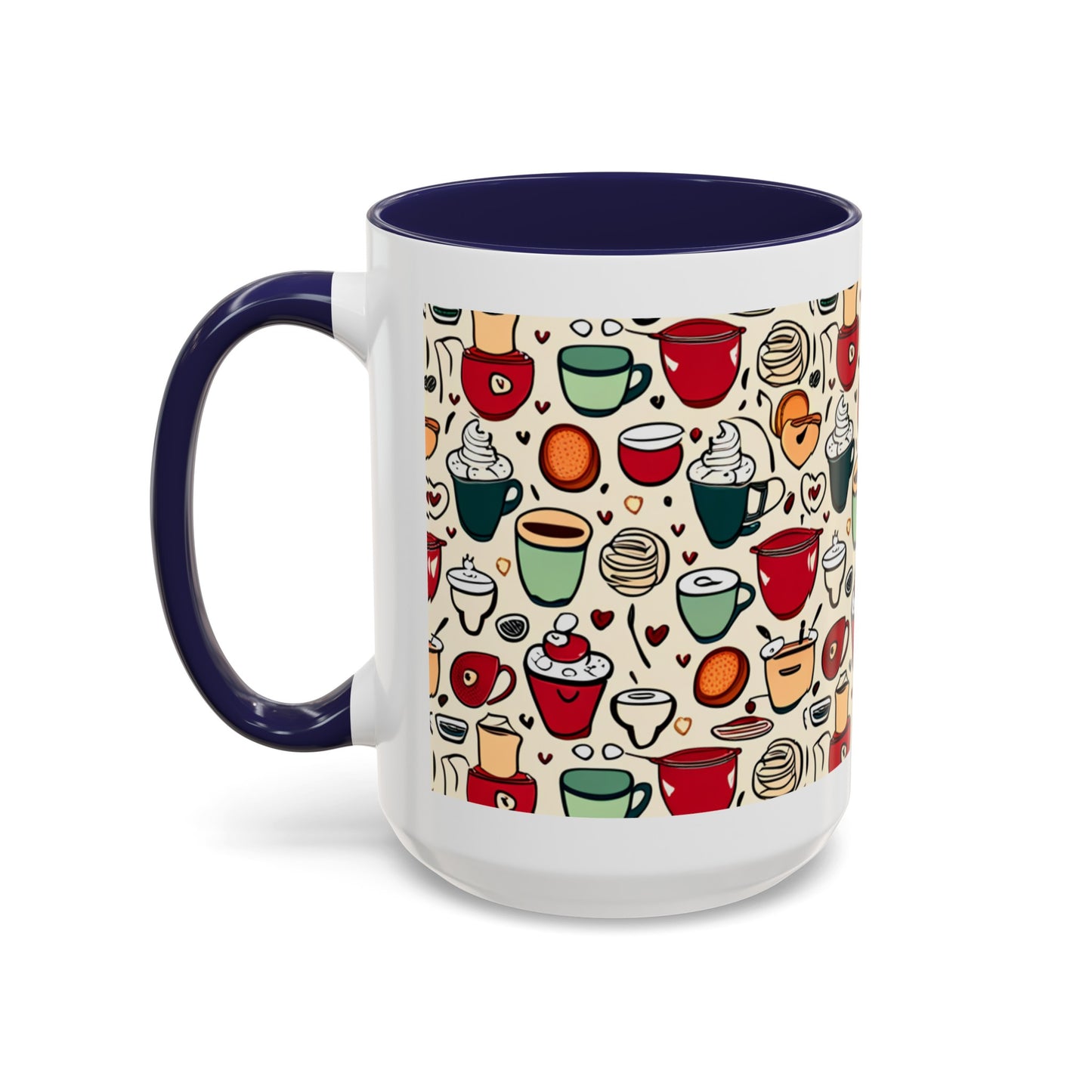 Latte Love 3 Accent Coffee Mug (11, 15oz)