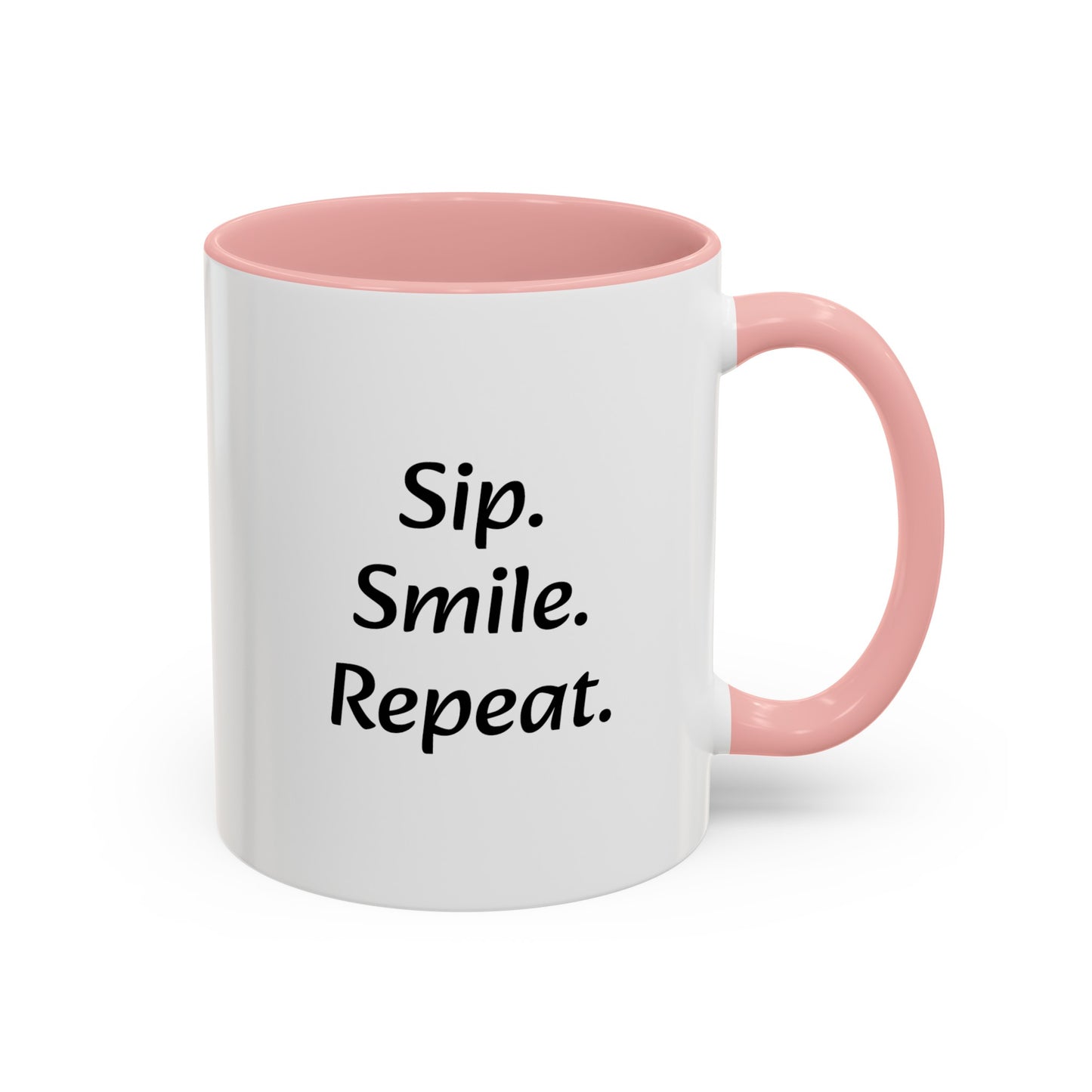 "Sip.Smile.Repeat." Accent Coffee Mug (11, 15oz)