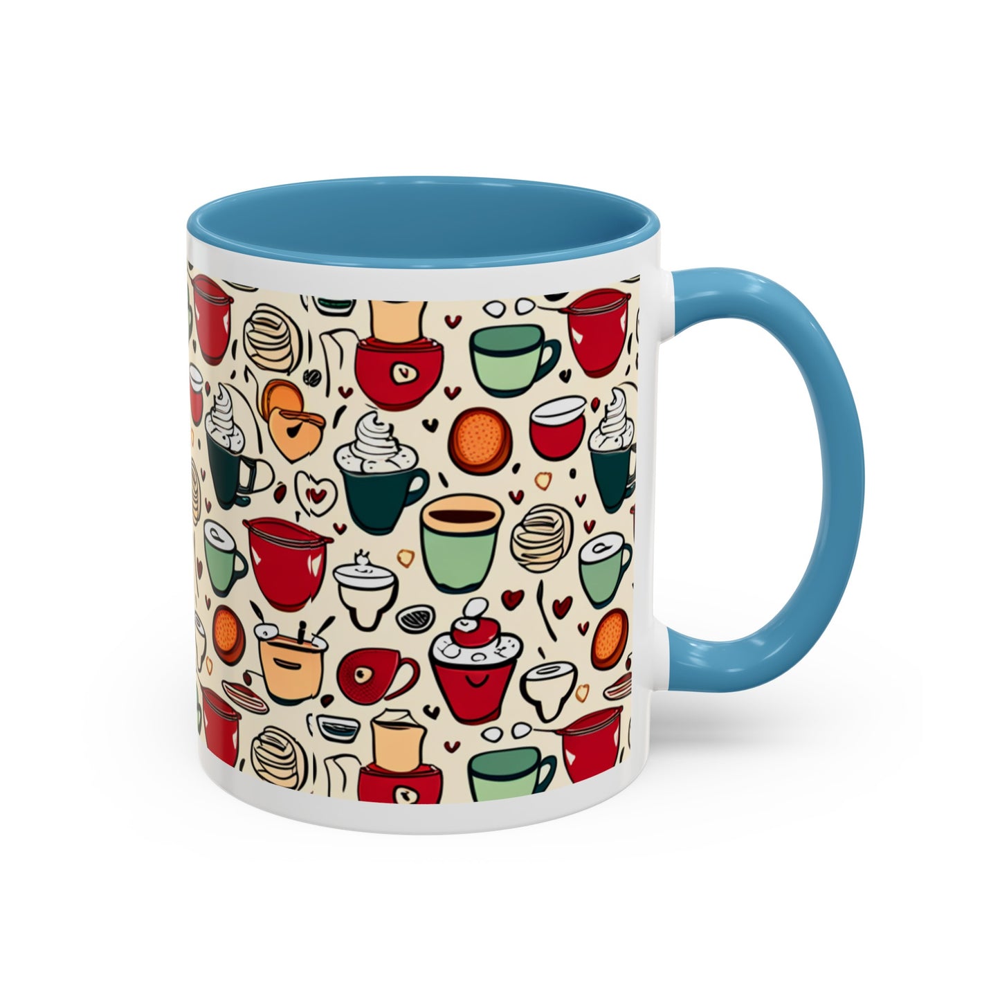 Latte Love 3 Accent Coffee Mug (11, 15oz)