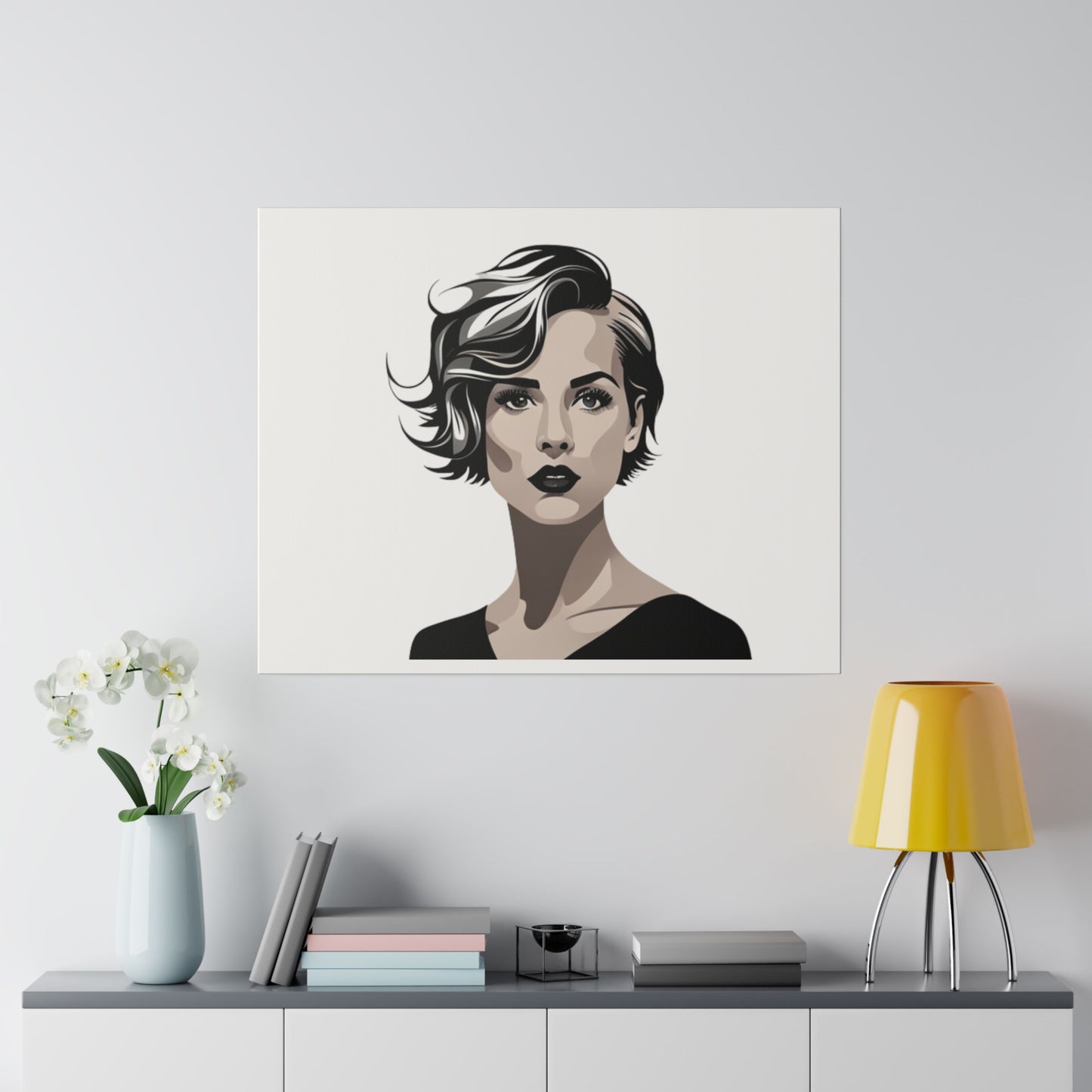 Comic Art, Female Model on Matte Canvas, Stretched, 0.75"