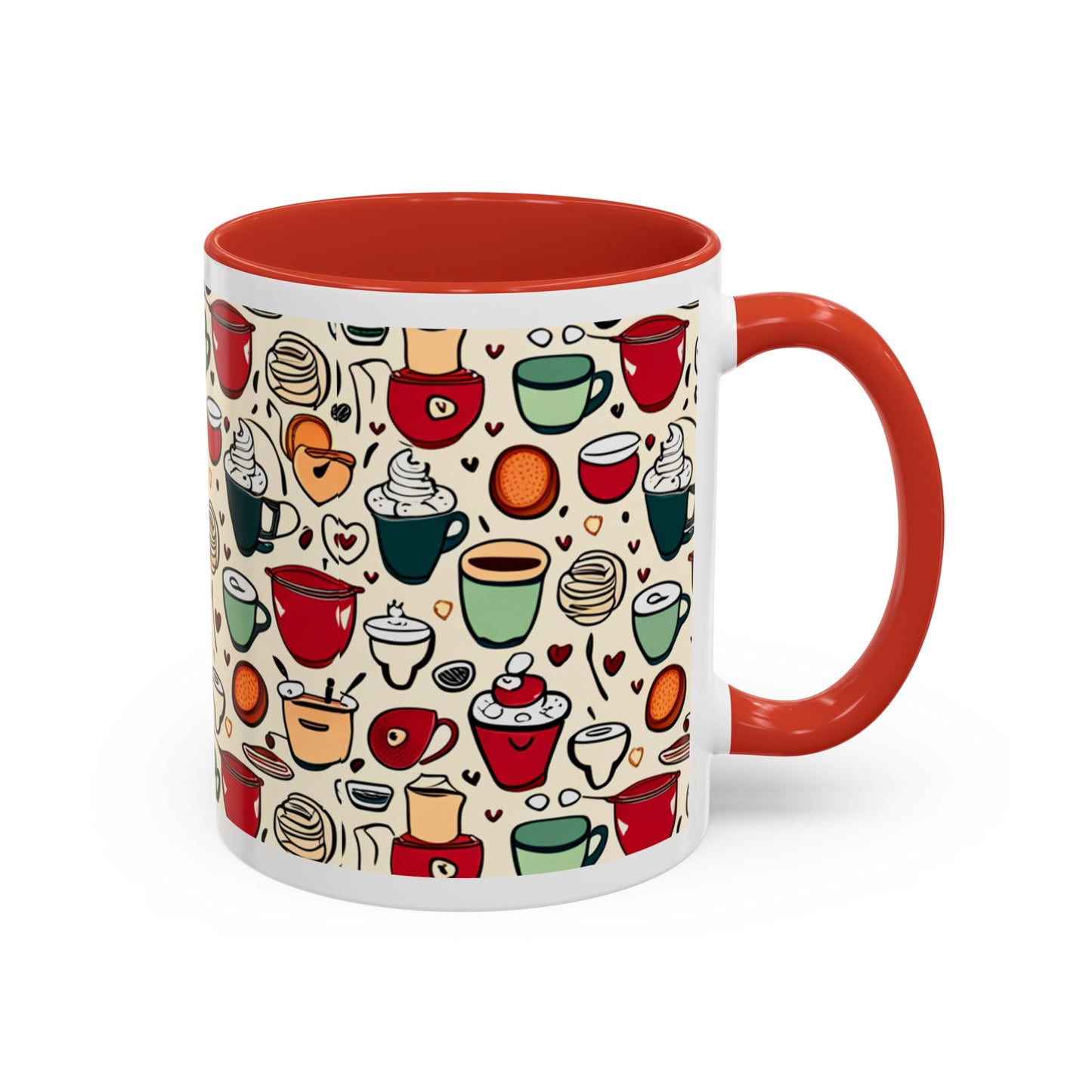 Latte Love 3 Accent Coffee Mug (11, 15oz)