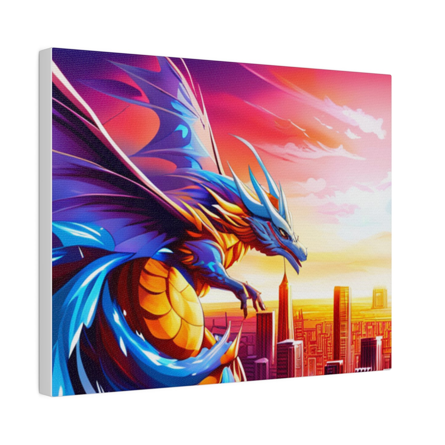 Dragon Cityscape - Matte Canvas, Stretched, 0.75"