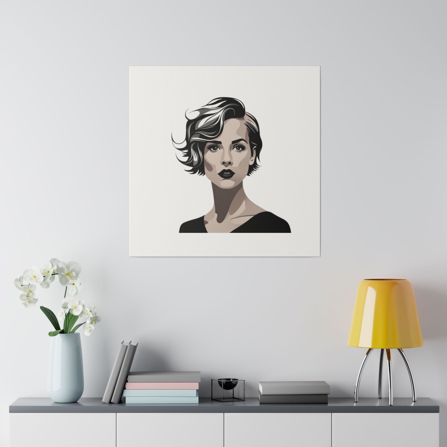 Comic Art, Female Model on Matte Canvas, Stretched, 0.75"