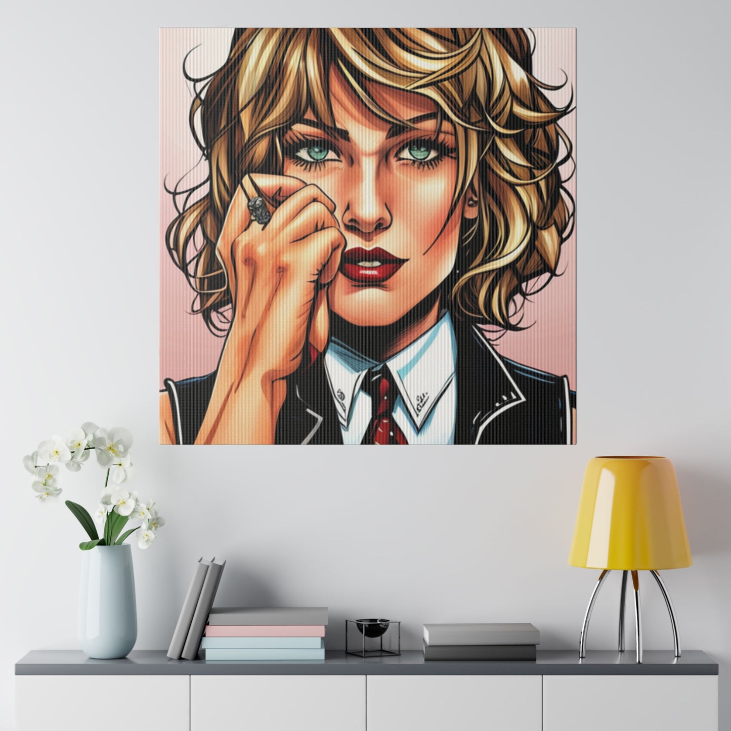 Comic Art, Female Model on Matte Canvas, Stretched, 0.75"