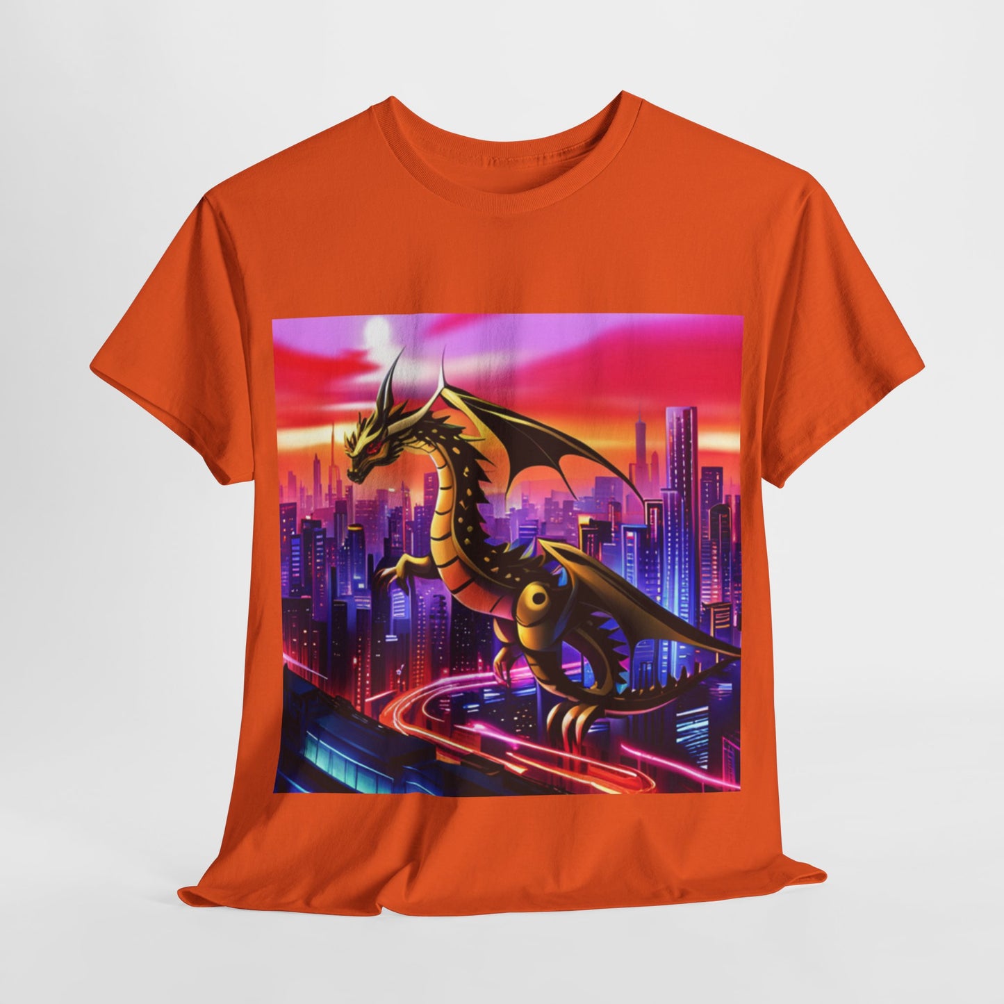 Robo-Dragon Cityscape Graphic Tee