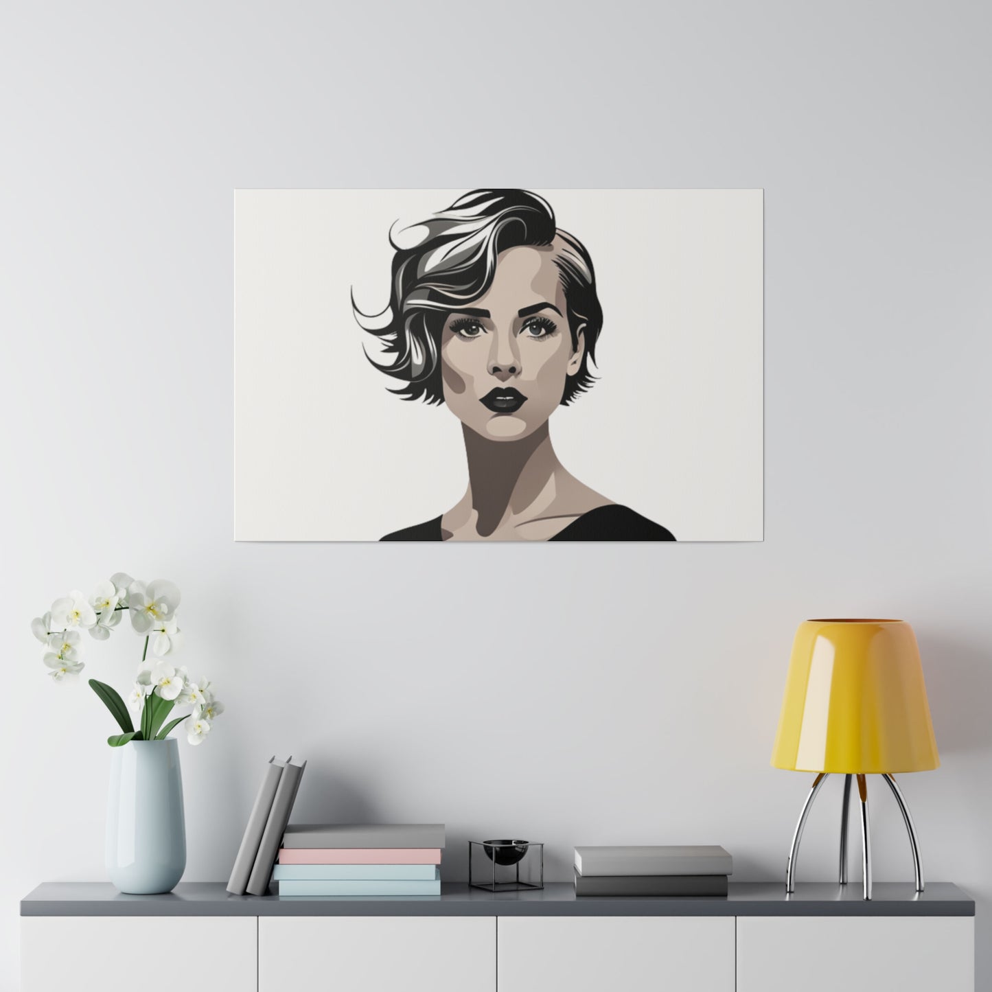 Comic Art, Female Model on Matte Canvas, Stretched, 0.75"