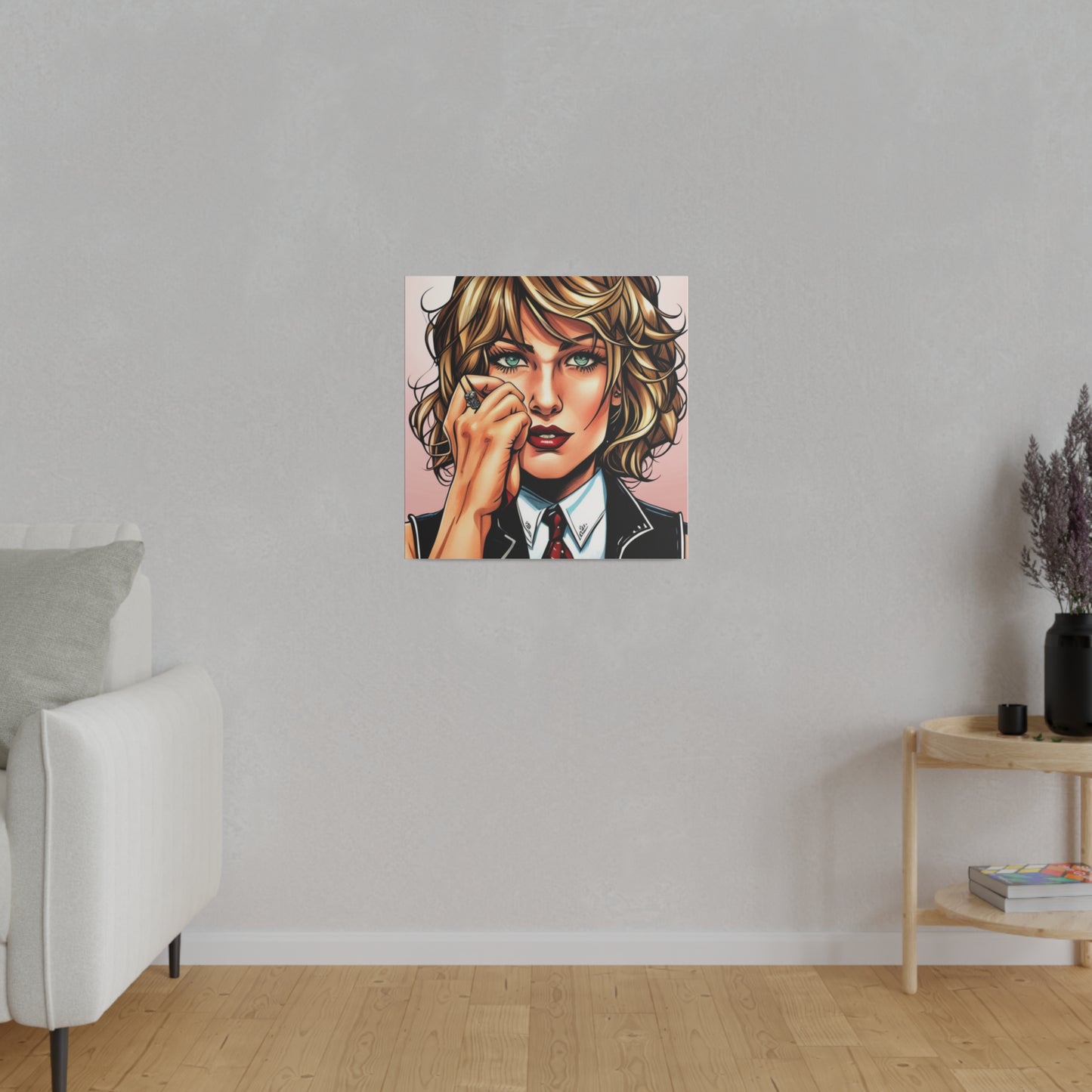 Comic Art, Female Model on Matte Canvas, Stretched, 0.75"