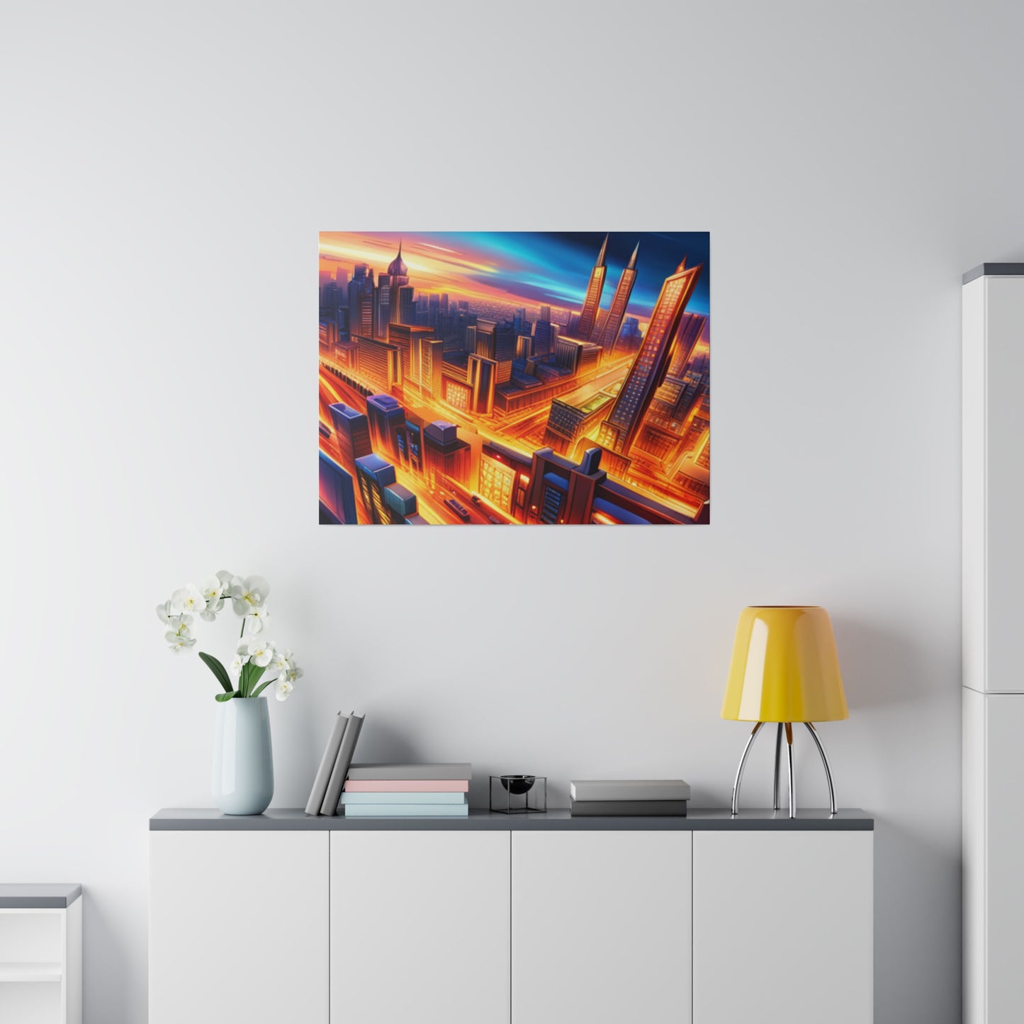 Futuristic Cityscape - Matte Canvas, Stretched, 0.75"