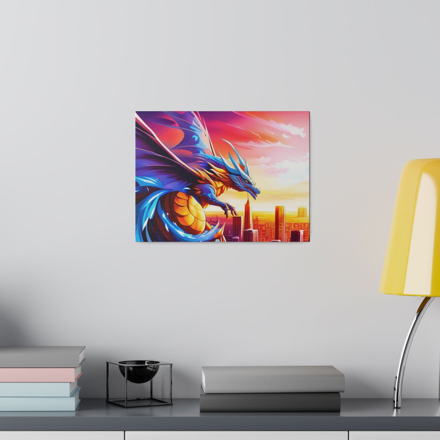 Dragon Cityscape - Matte Canvas, Stretched, 0.75"