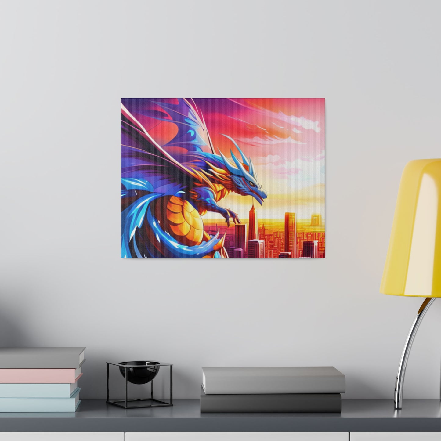 Dragon Cityscape - Matte Canvas, Stretched, 0.75"