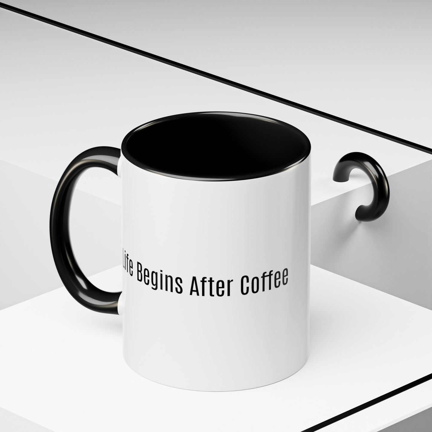 "Life Begins After Coffee" - Accent Coffee Mug (11, 15oz)