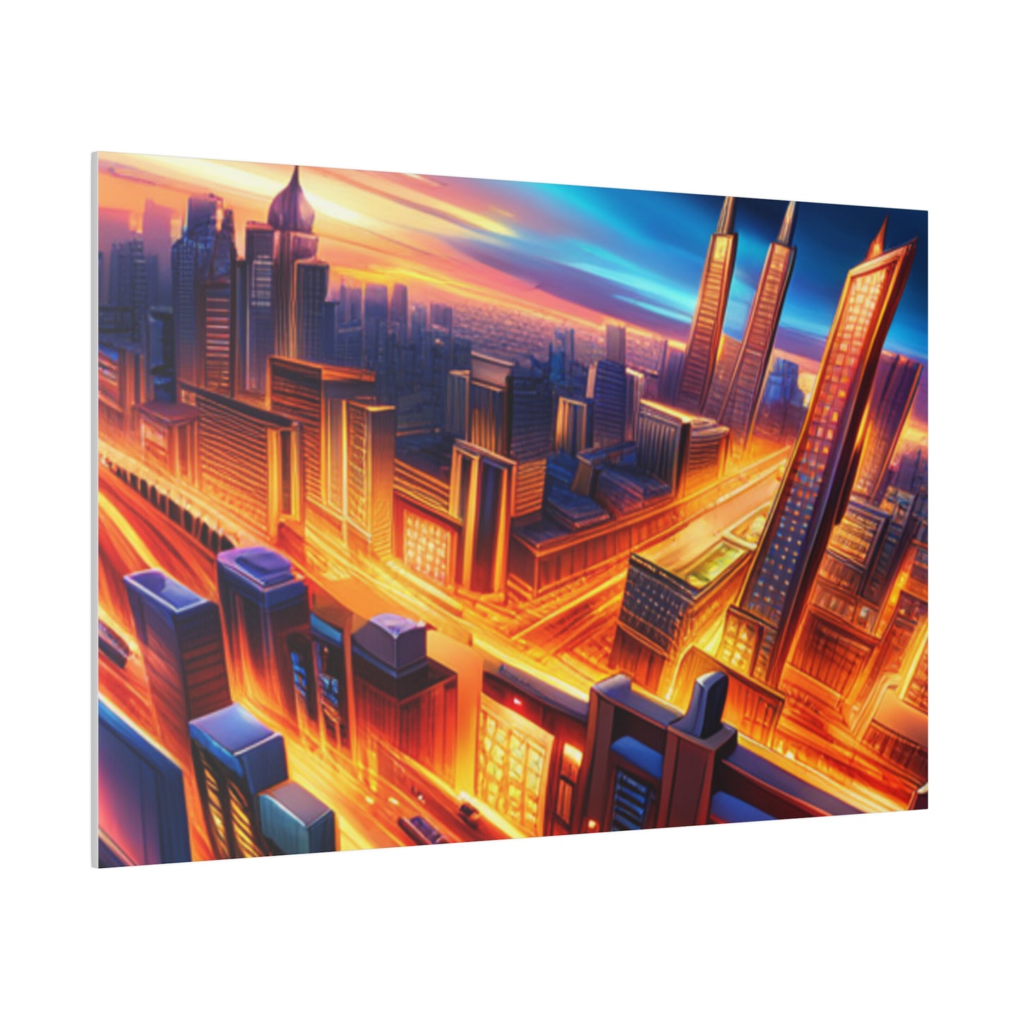 Futuristic Cityscape - Matte Canvas, Stretched, 0.75"