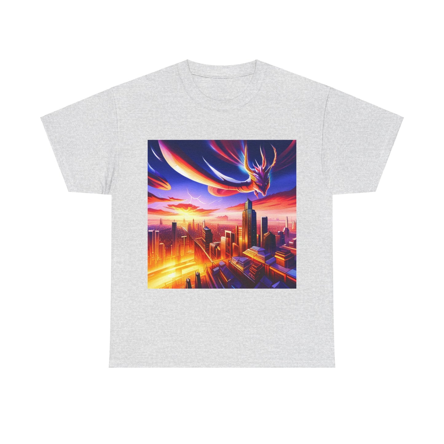 Soaring Dragon Cityscape Graphic Tee