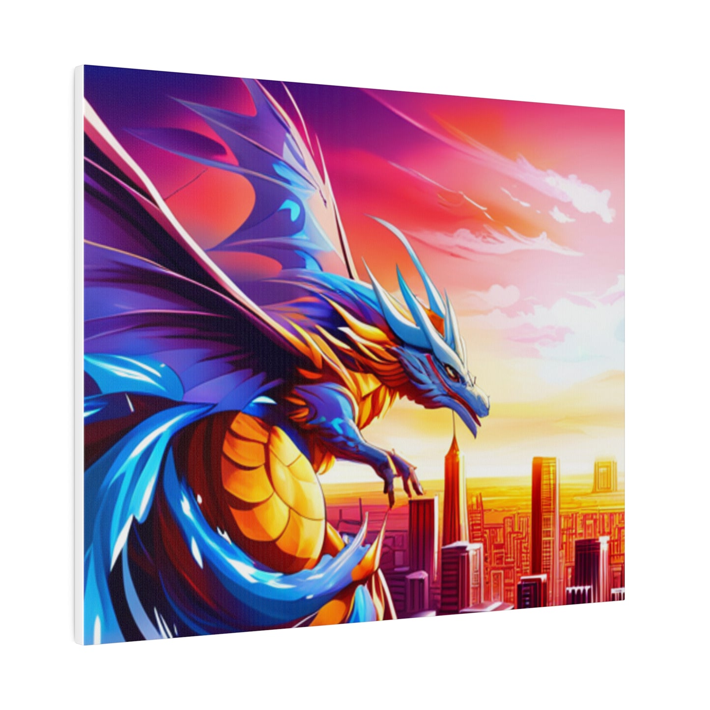 Dragon Cityscape - Matte Canvas, Stretched, 0.75"