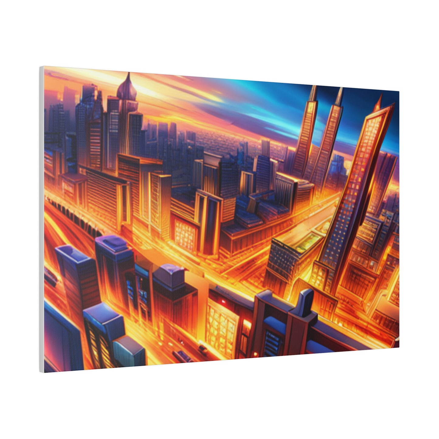 Futuristic Cityscape - Matte Canvas, Stretched, 0.75"