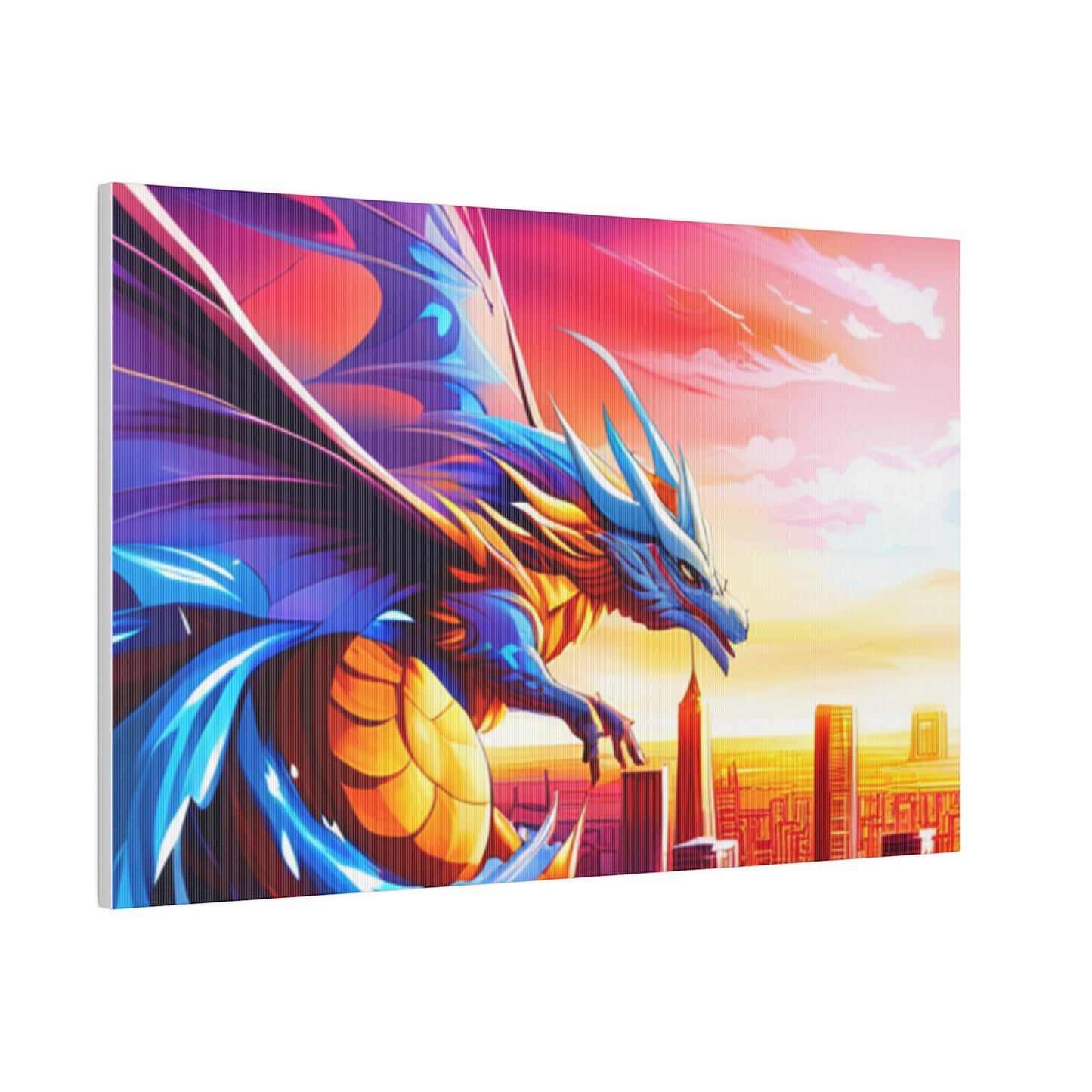 Dragon Cityscape - Matte Canvas, Stretched, 0.75"