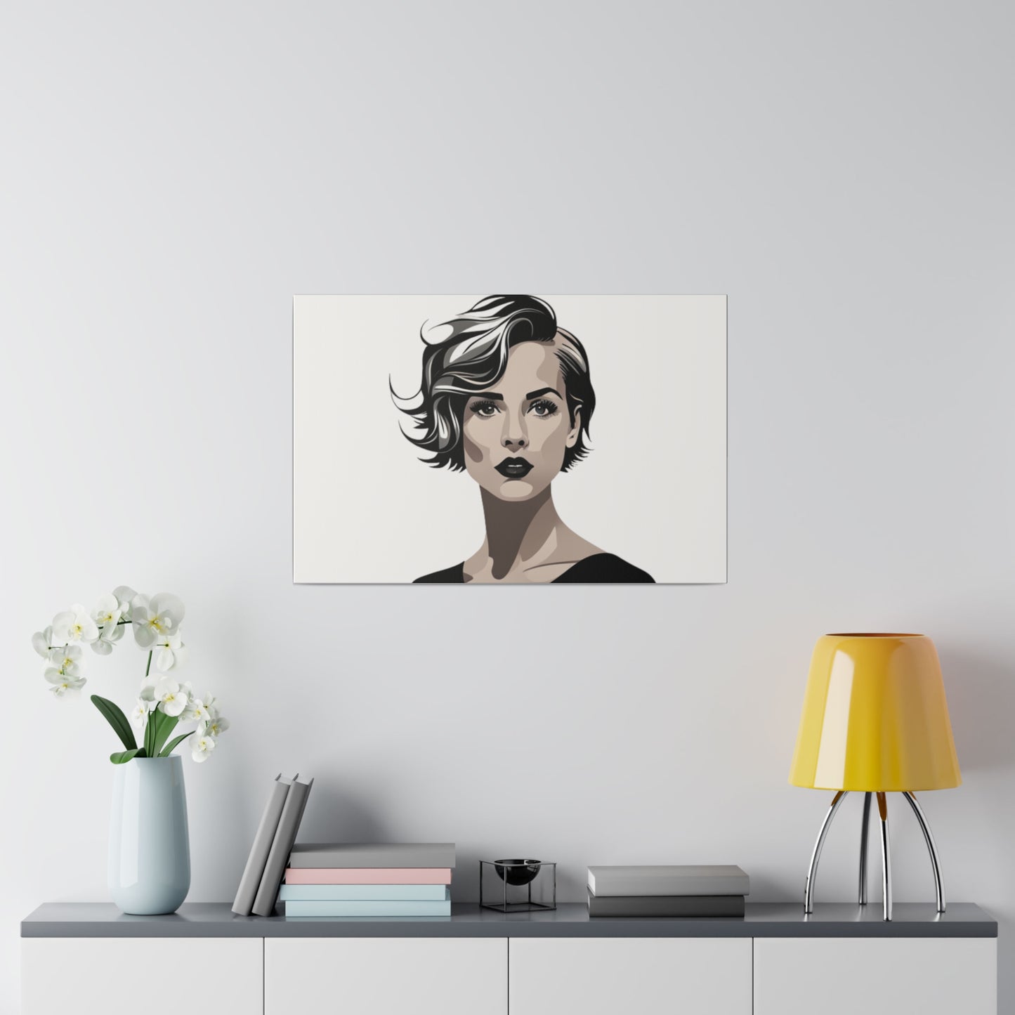 Comic Art, Female Model on Matte Canvas, Stretched, 0.75"