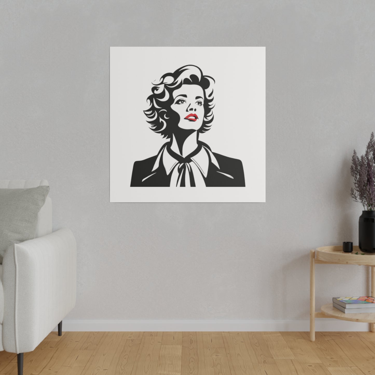 Comic Art, Female Model on Matte Canvas, Stretched, 0.75"