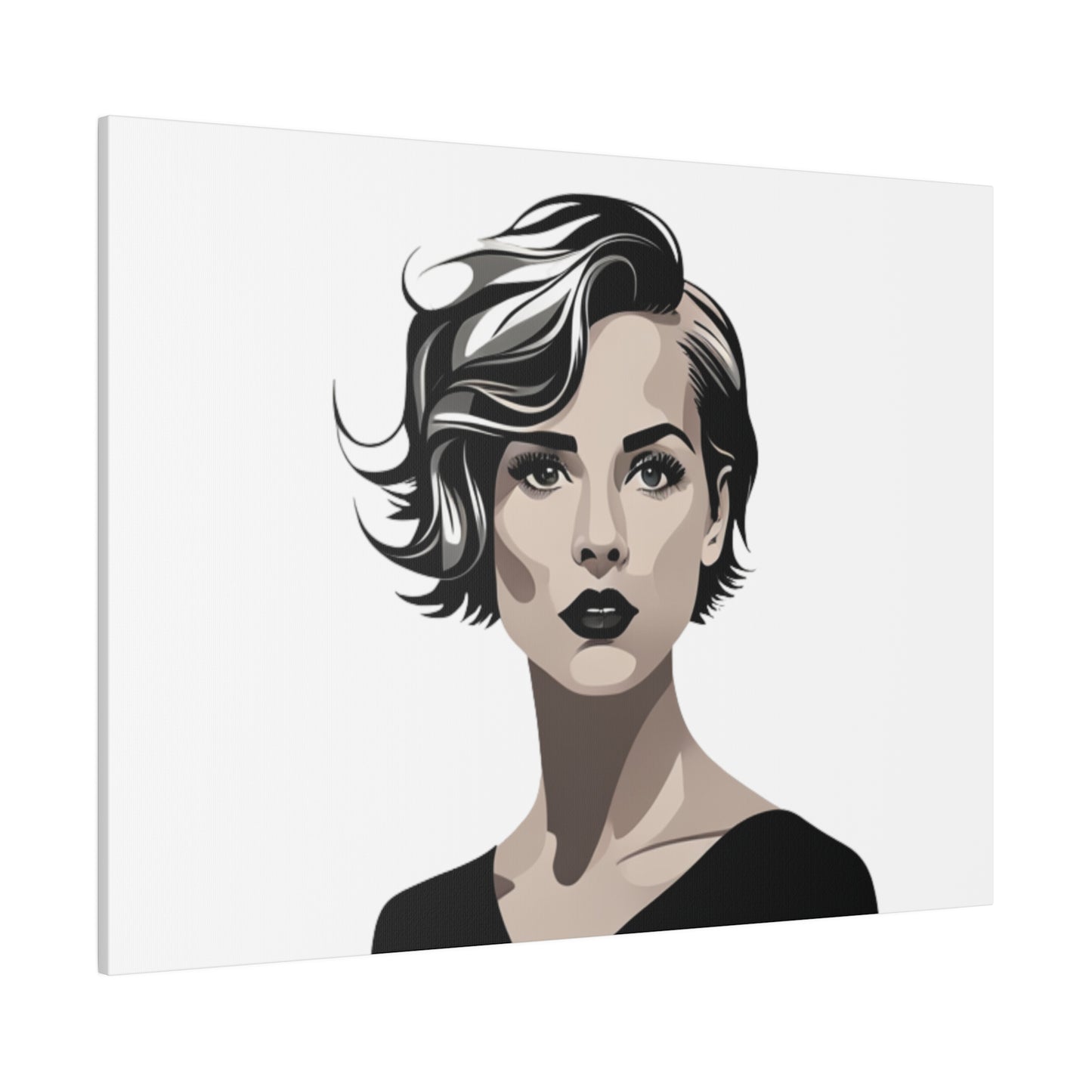 Comic Art, Female Model on Matte Canvas, Stretched, 0.75"