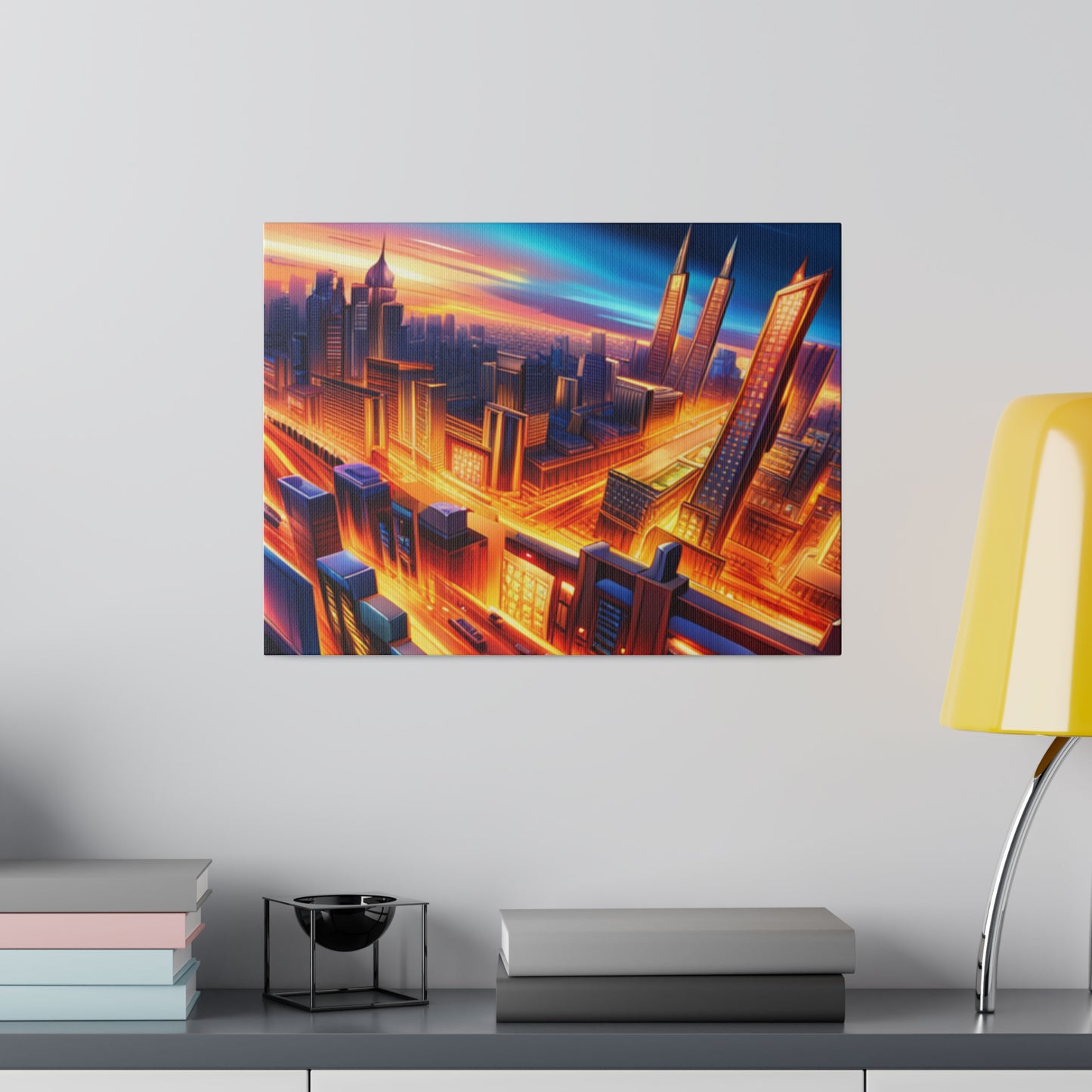 Futuristic Cityscape - Matte Canvas, Stretched, 0.75"