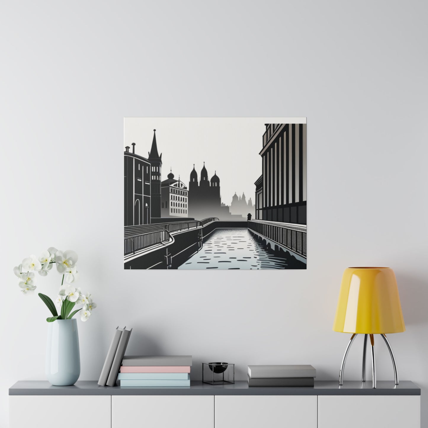 Majestic Metropolis: Matte Canvas Stretched Print