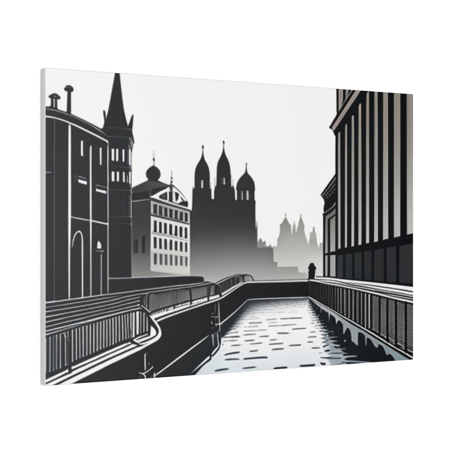 Majestic Metropolis: Matte Canvas Stretched Print