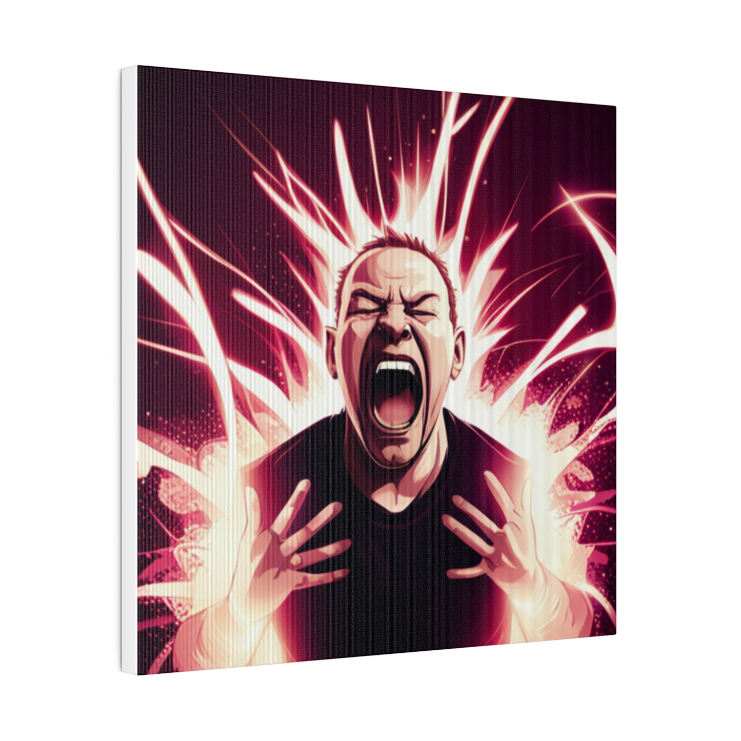 Comic Art, "Rage" Male Model on Matte Canvas, Stretched, 0.75"