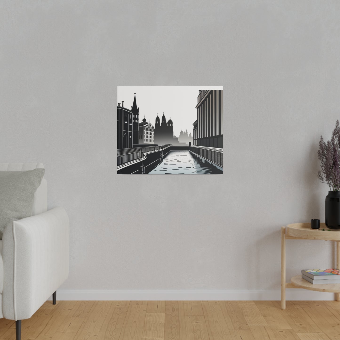 Majestic Metropolis: Matte Canvas Stretched Print