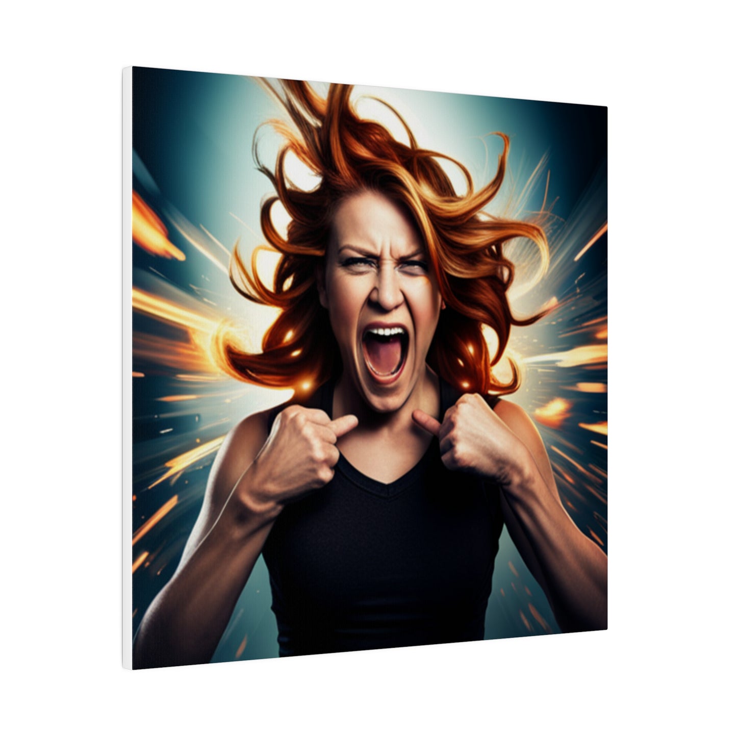 Comic Art, "Rage" Female Model on Matte Canvas, Stretched, 0.75"