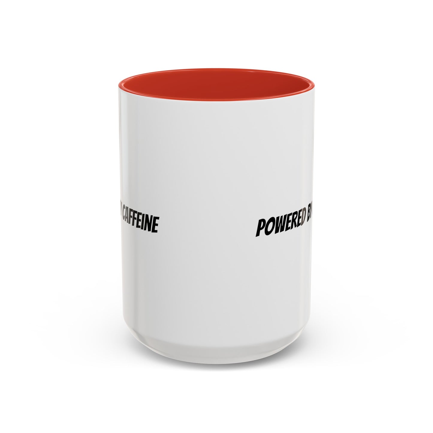 "Powered by Caffeine" Accent Coffee Mug (11, 15oz)