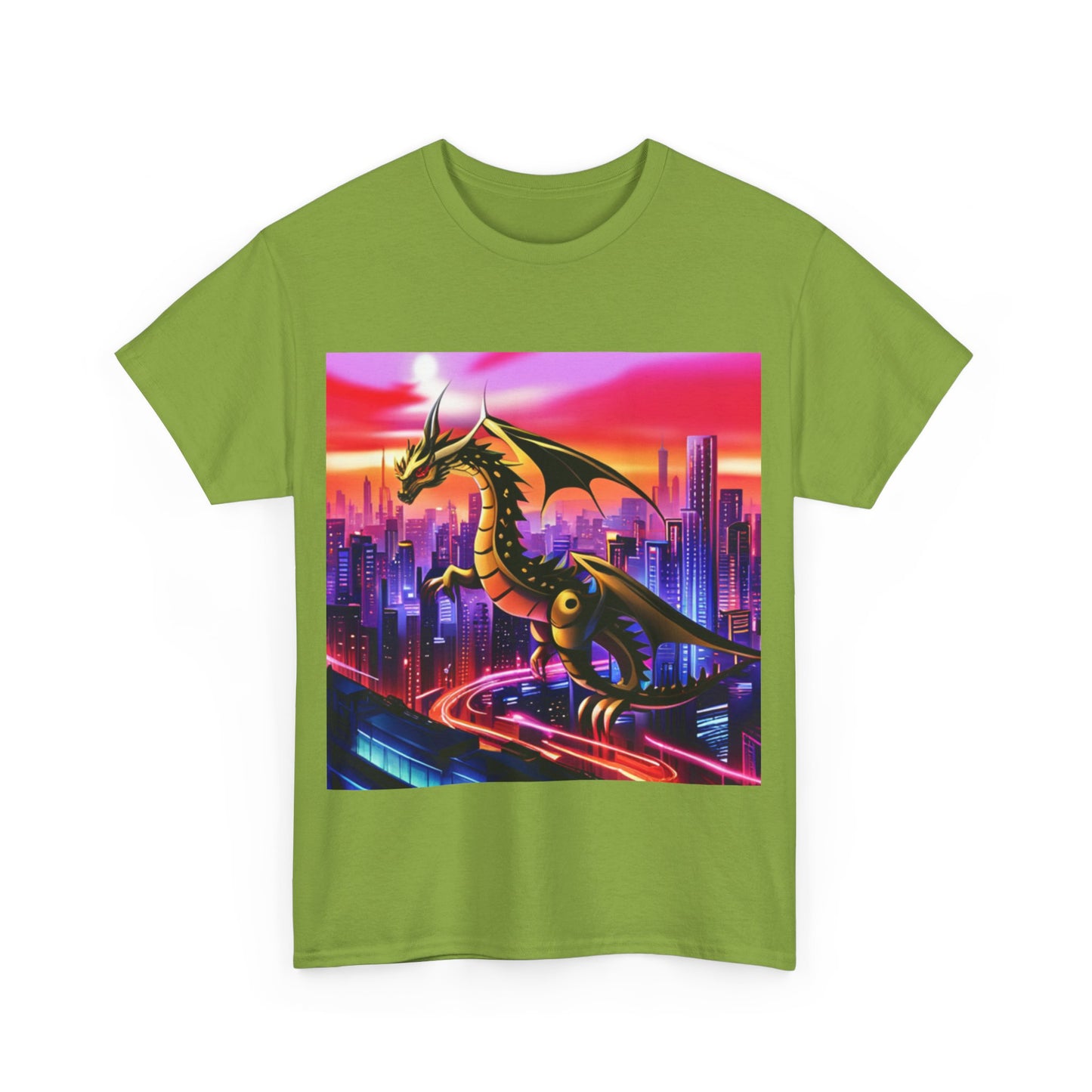 Robo-Dragon Cityscape Graphic Tee