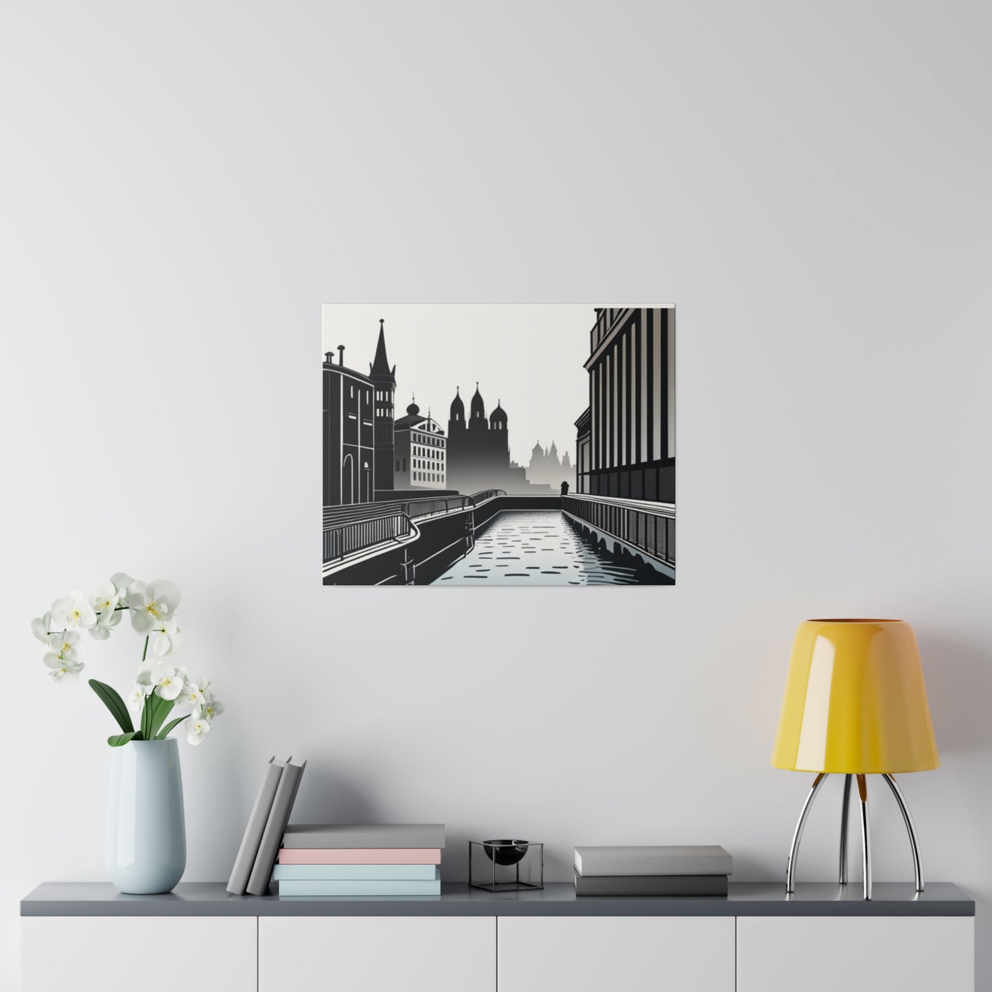 Majestic Metropolis: Matte Canvas Stretched Print