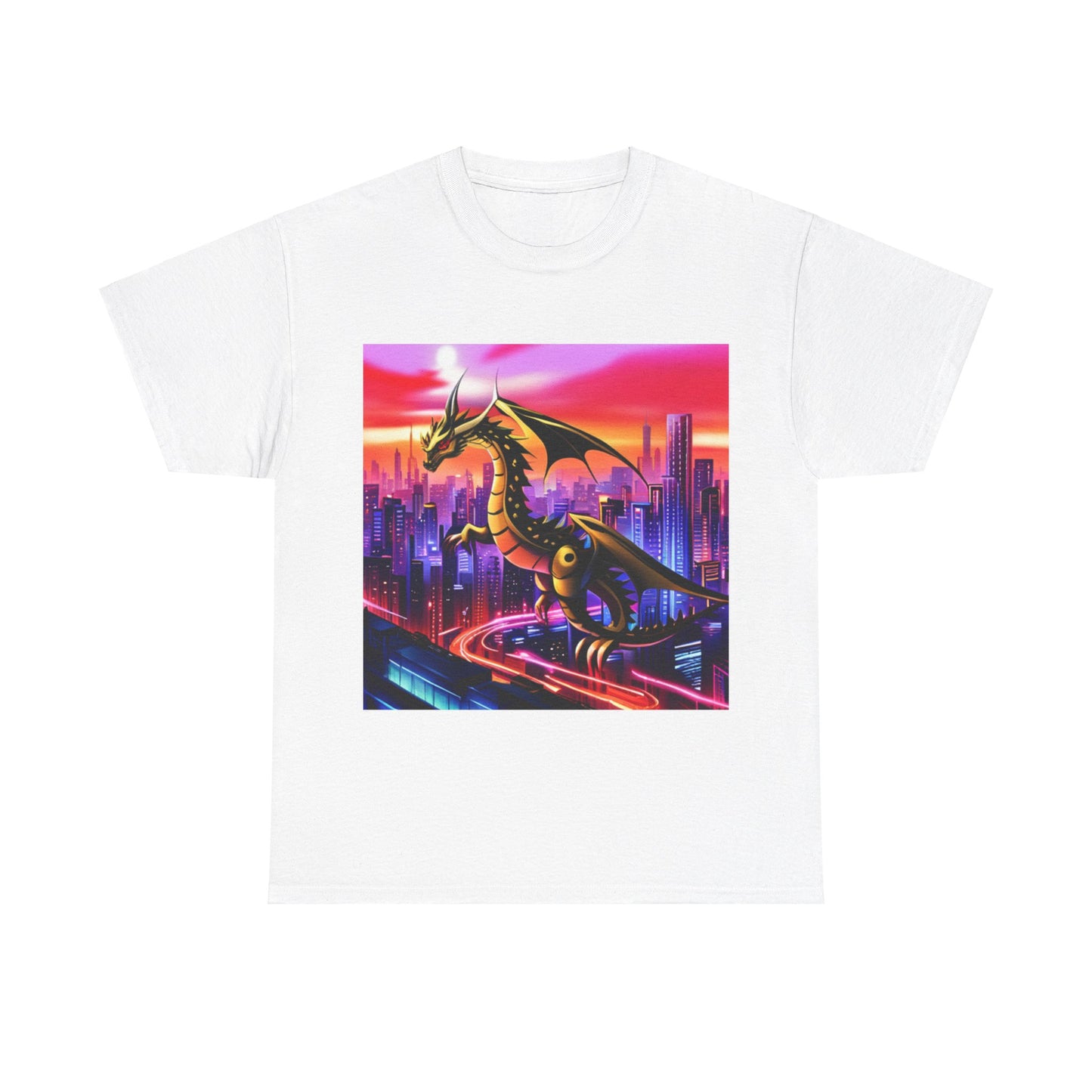 Robo-Dragon Cityscape Graphic Tee