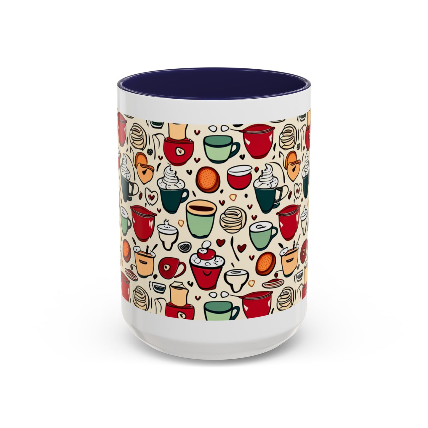 Latte Love 3 Accent Coffee Mug (11, 15oz)