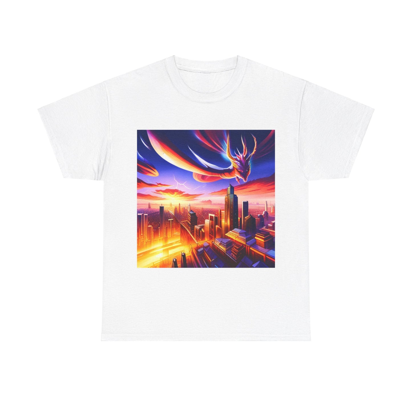 Soaring Dragon Cityscape Graphic Tee