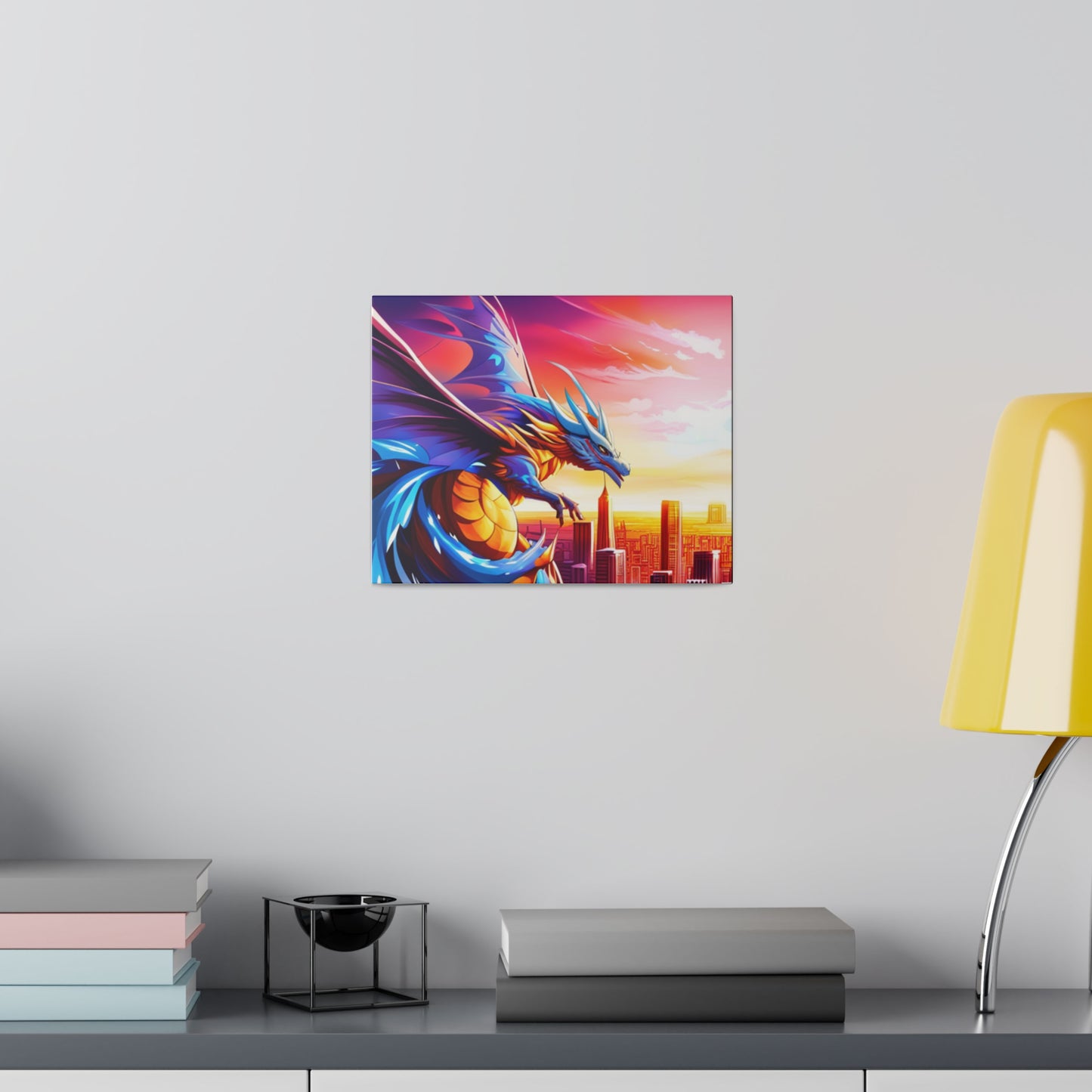 Dragon Cityscape - Matte Canvas, Stretched, 0.75"