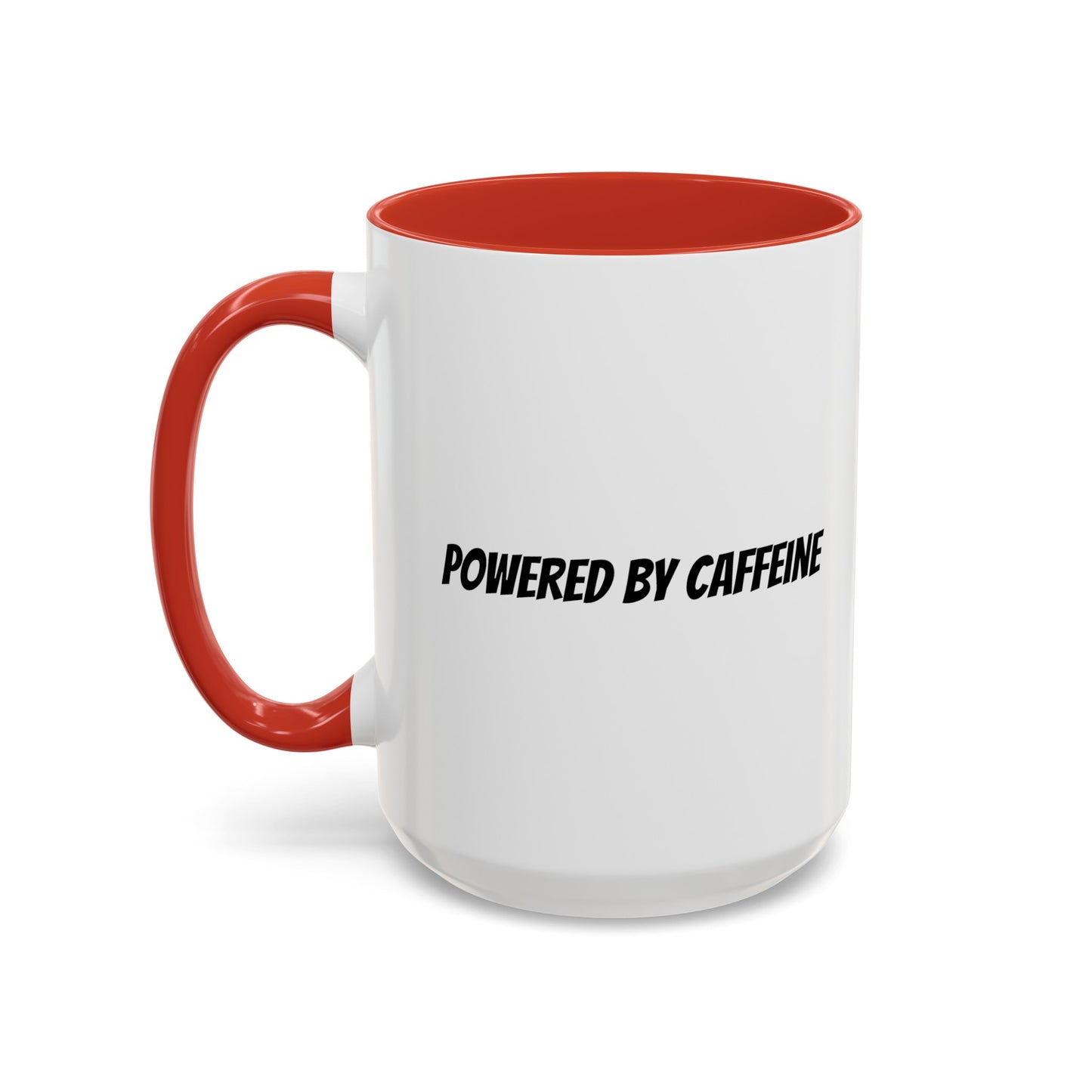 "Powered by Caffeine" Accent Coffee Mug (11, 15oz)