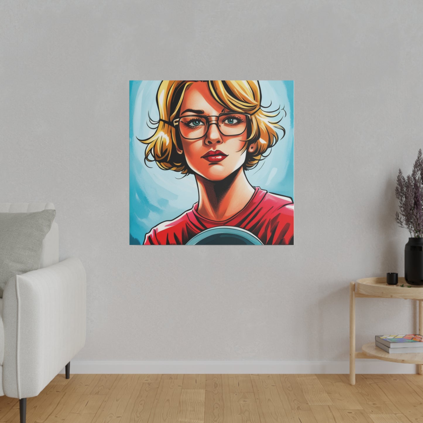 Comic Art, Female Model on Matte Canvas, Stretched, 0.75"