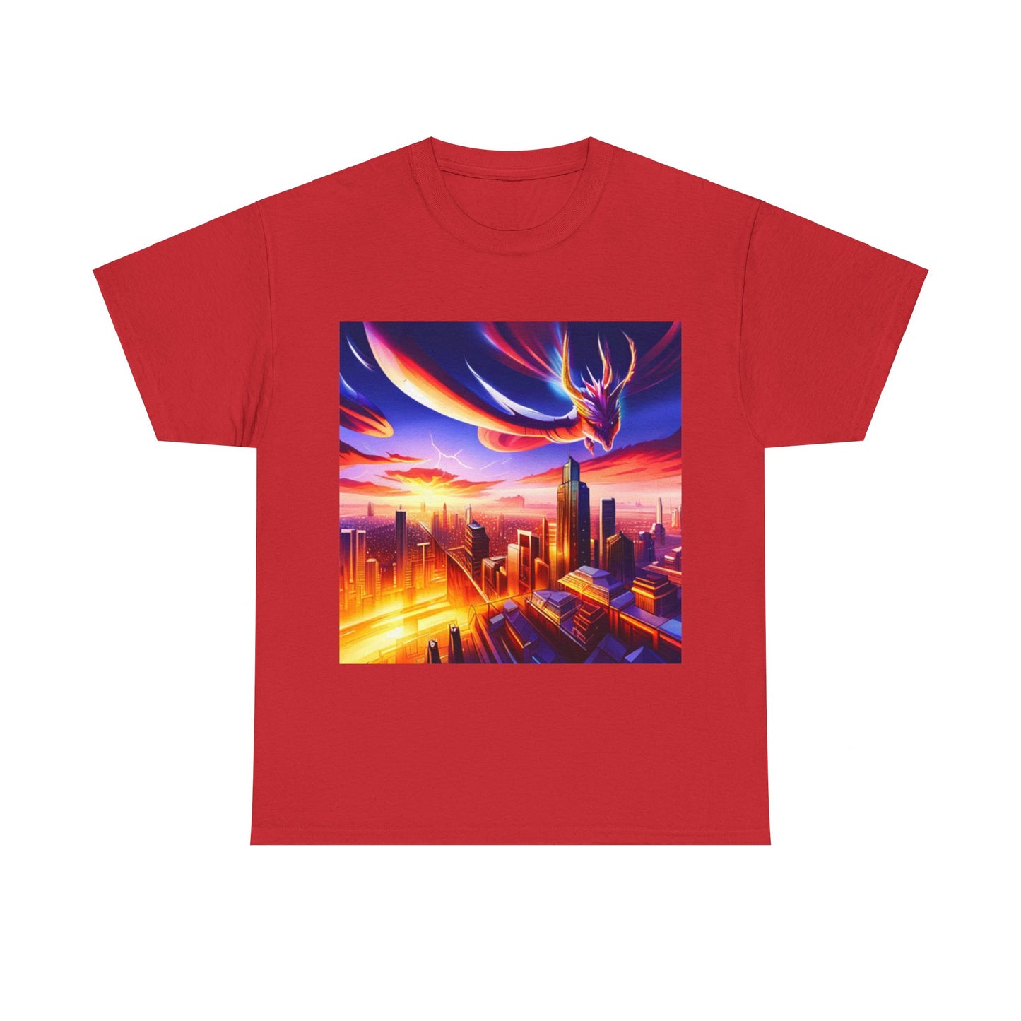 Soaring Dragon Cityscape Graphic Tee