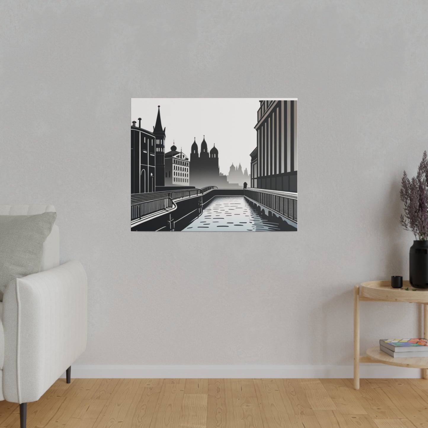 Majestic Metropolis: Matte Canvas Stretched Print