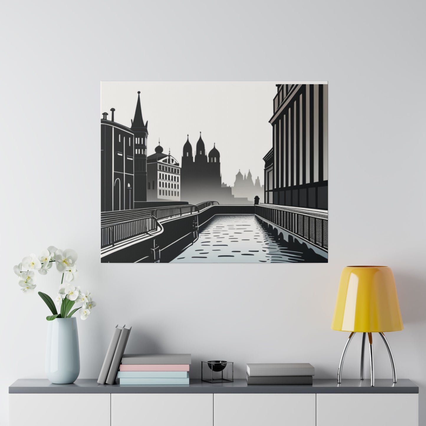 Majestic Metropolis: Matte Canvas Stretched Print