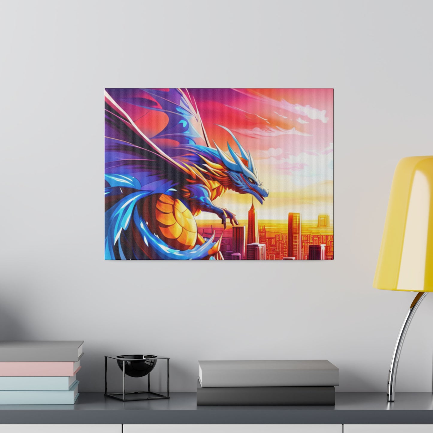 Dragon Cityscape - Matte Canvas, Stretched, 0.75"