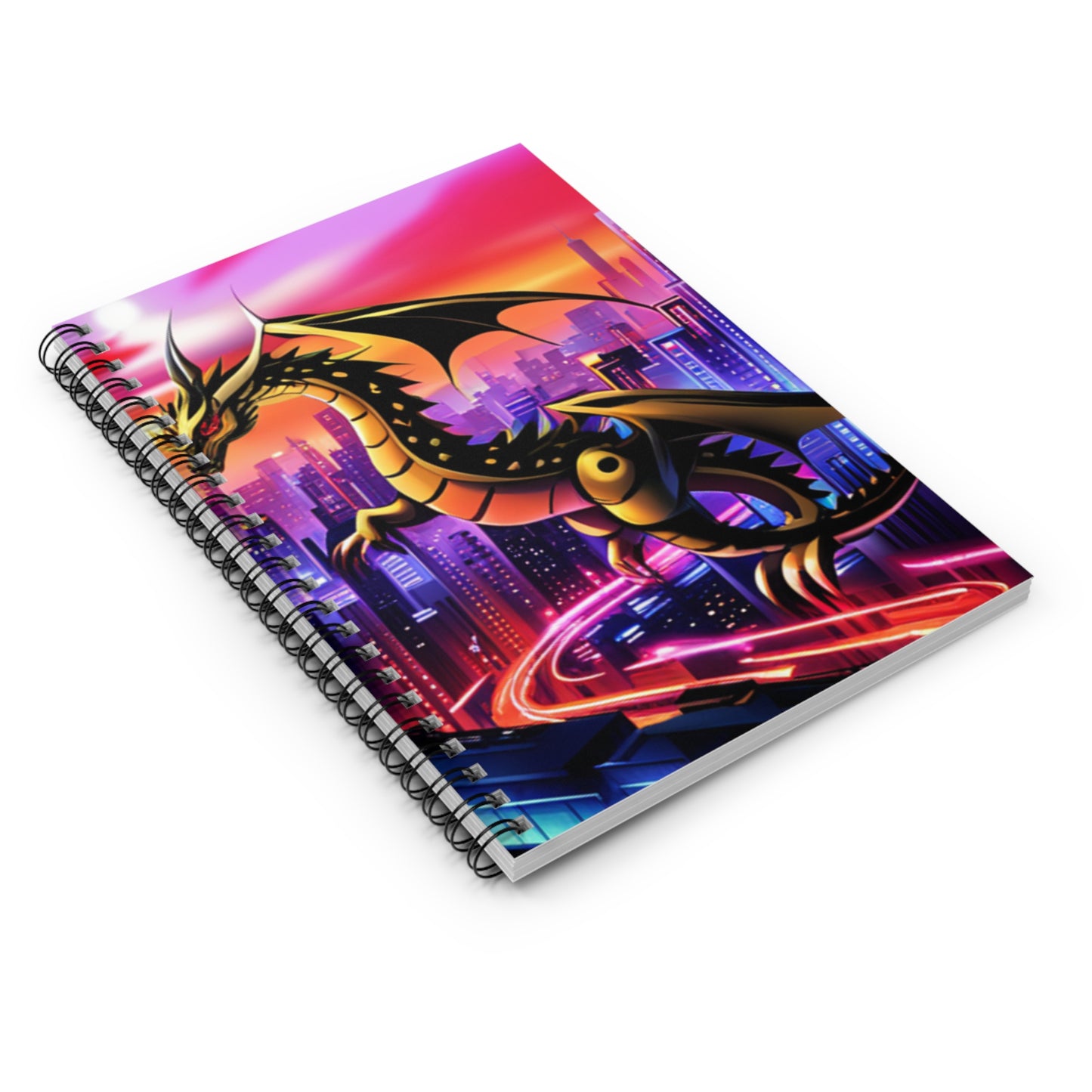 Robo-Dragon Anime Art - Spiral Notebook - 8" x 6"