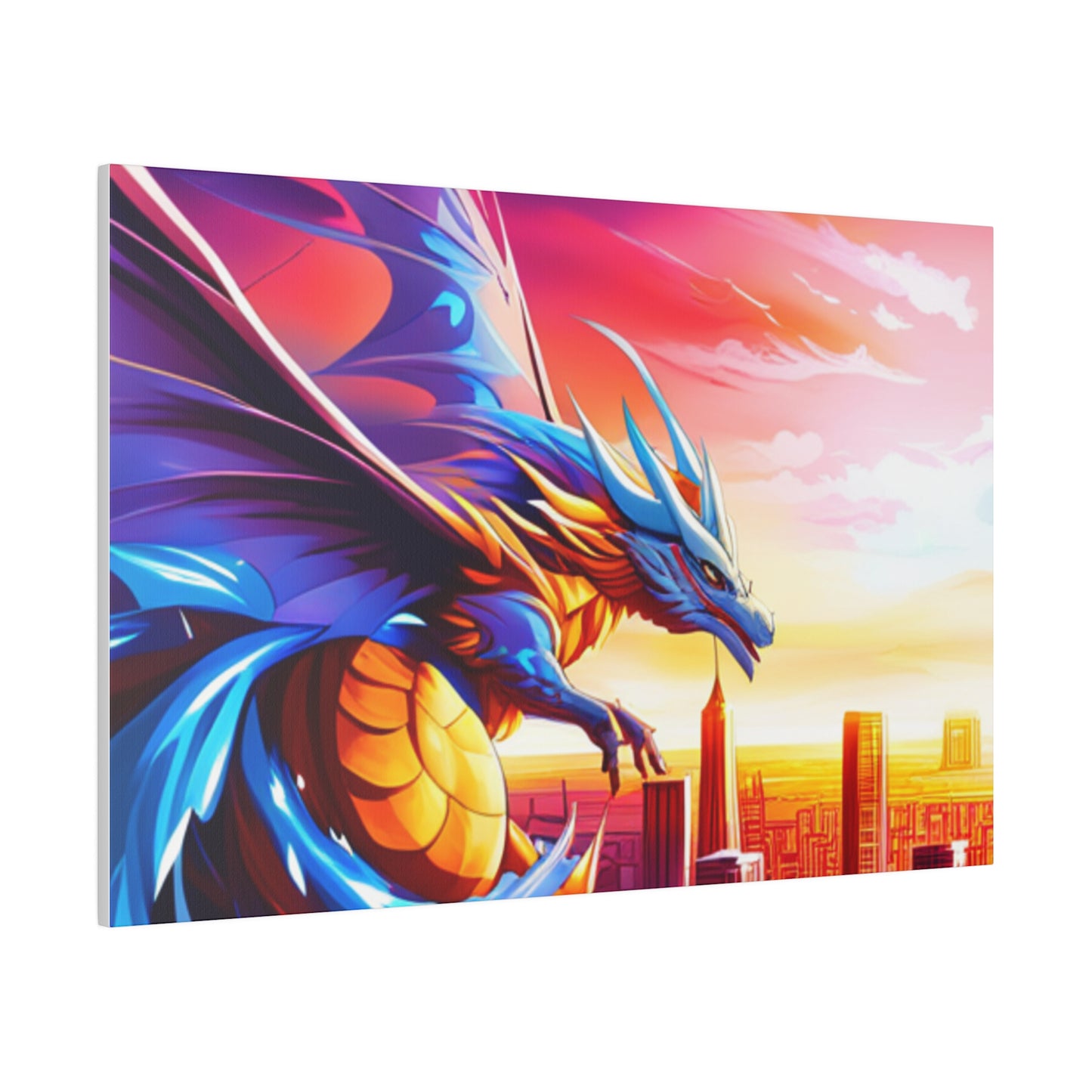 Dragon Cityscape - Matte Canvas, Stretched, 0.75"