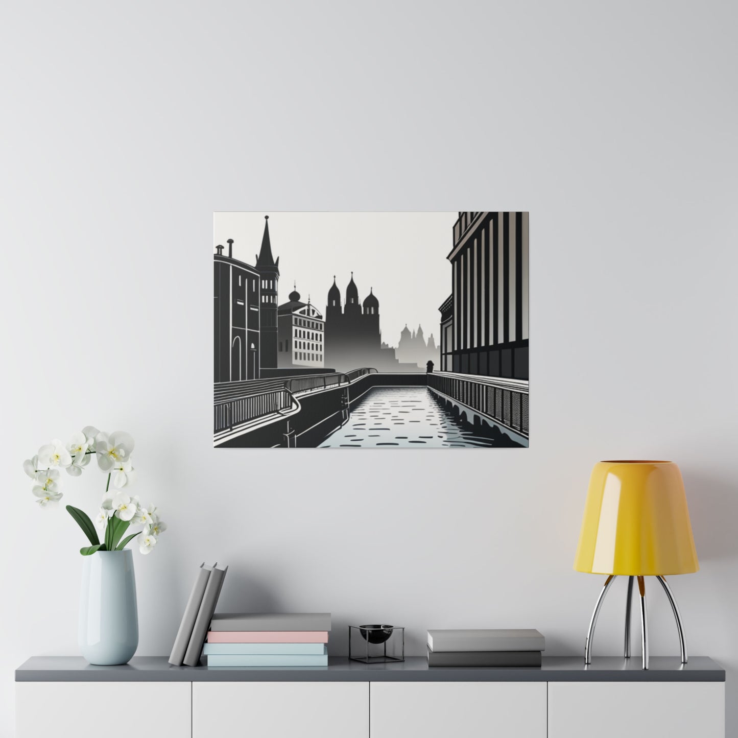 Majestic Metropolis: Matte Canvas Stretched Print