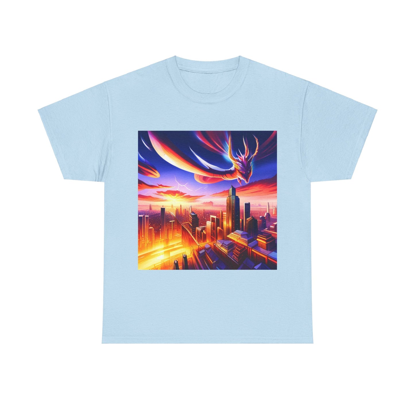 Soaring Dragon Cityscape Graphic Tee