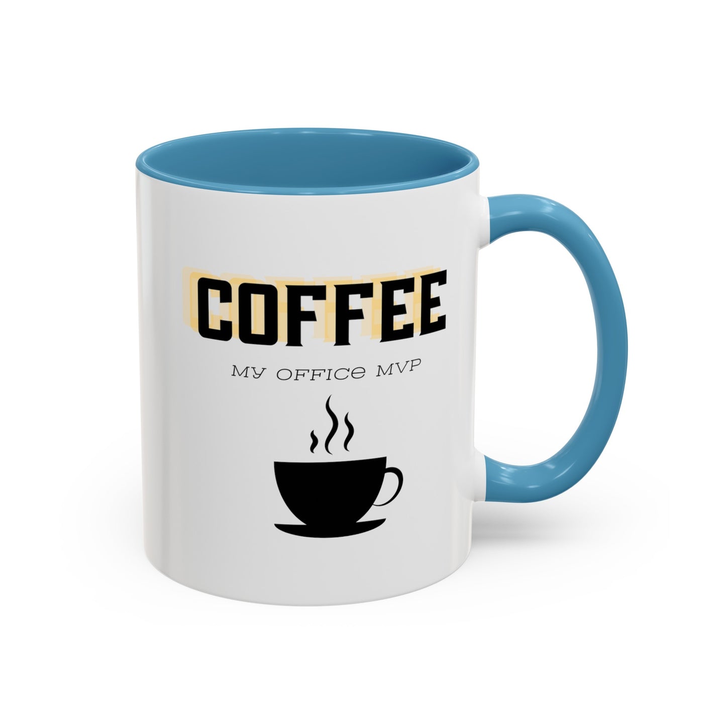 "Coffee: My office MVP" Accent Coffee Mug (11, 15oz)