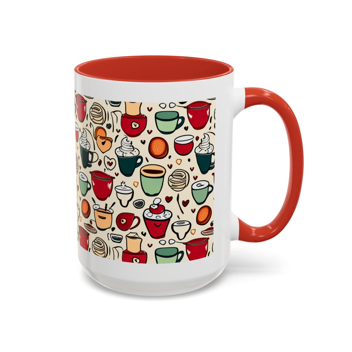 Latte Love 3 Accent Coffee Mug (11, 15oz)