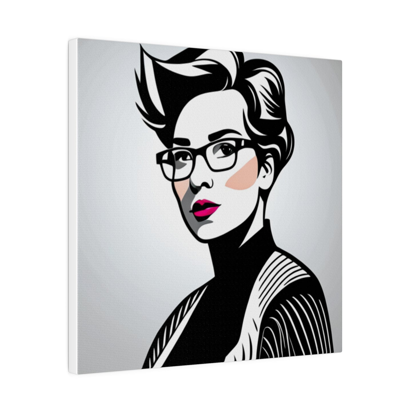 Comic Art, Female Model on Matte Canvas, Stretched, 0.75"