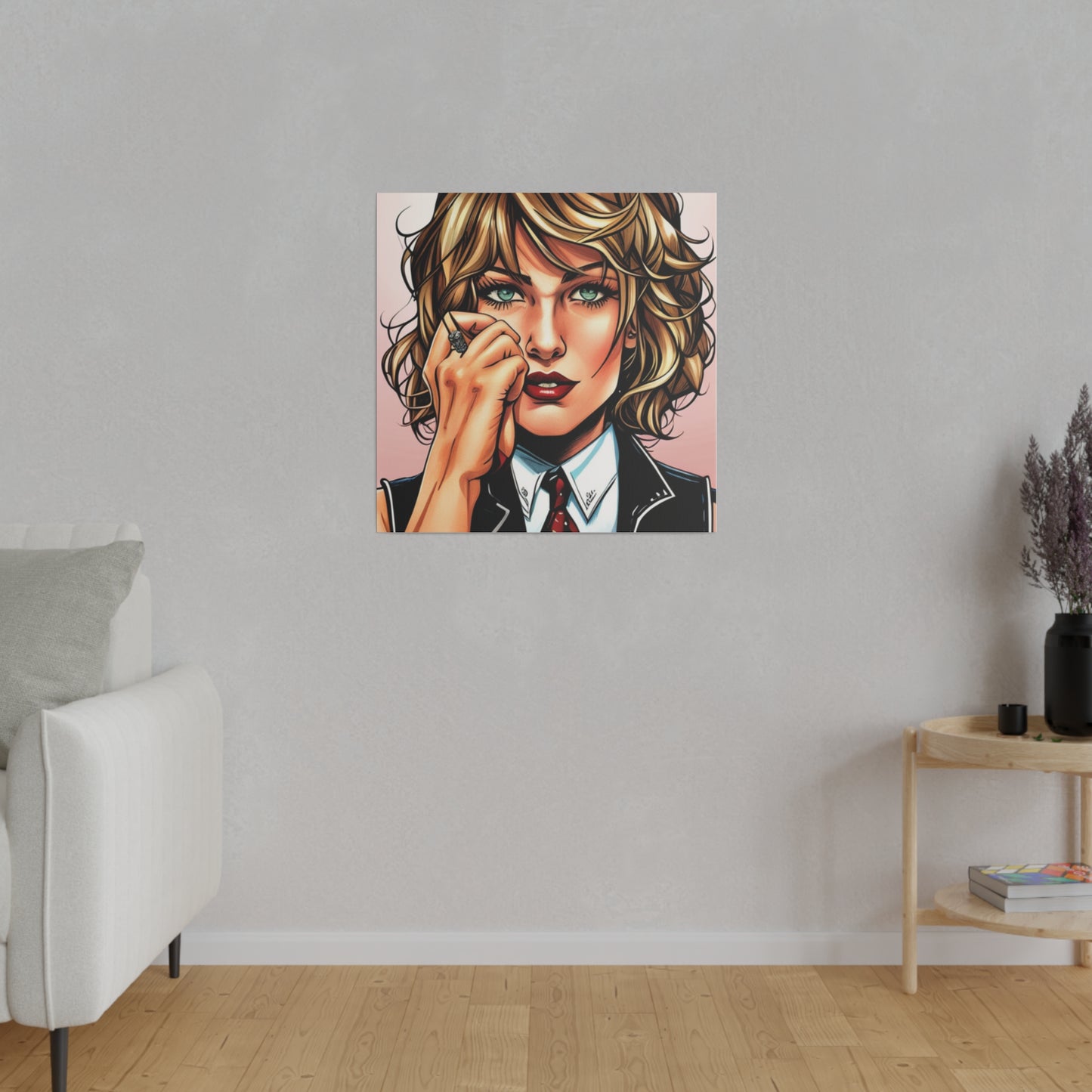 Comic Art, Female Model on Matte Canvas, Stretched, 0.75"